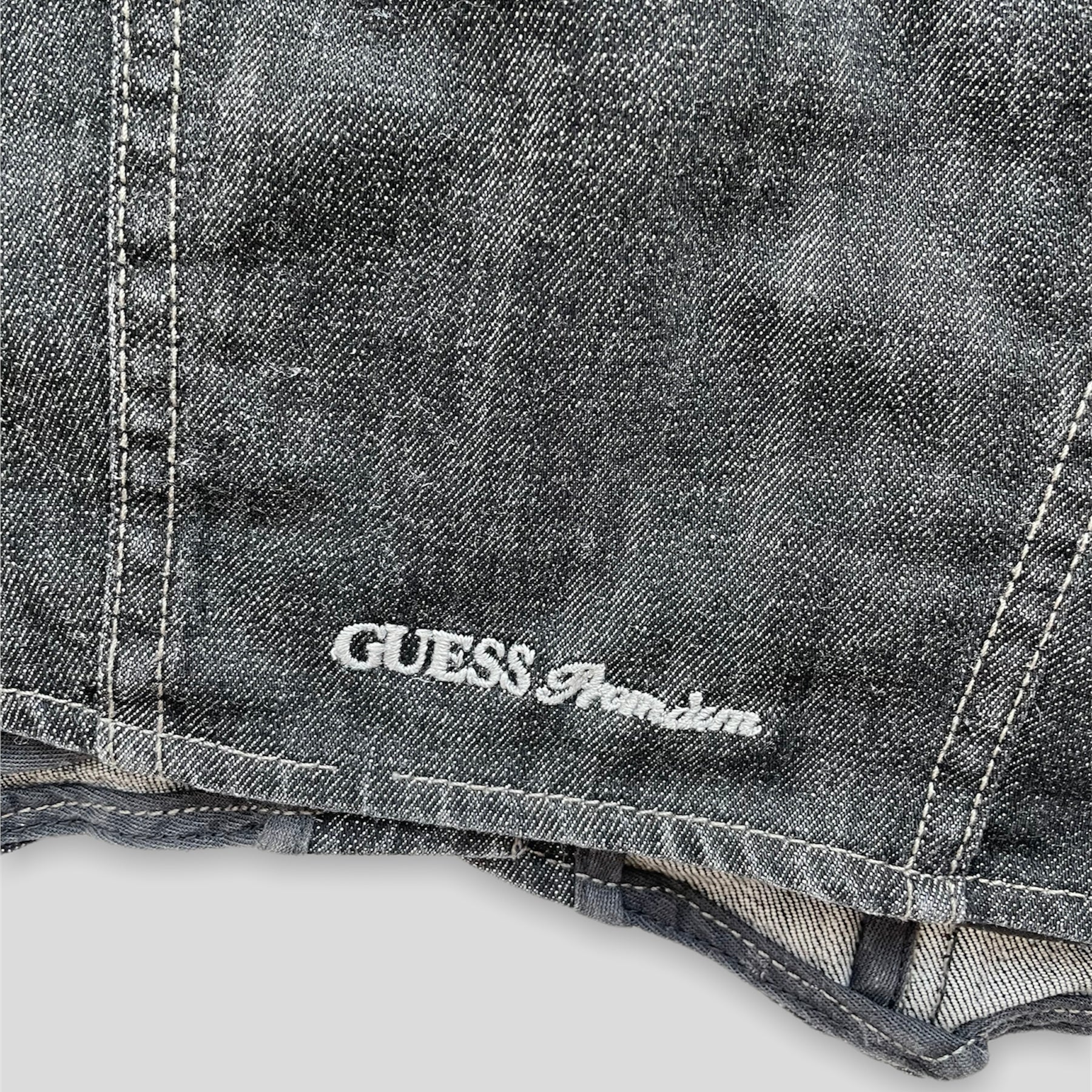 Guess Dark Wash Denim Vest - Zoehify 