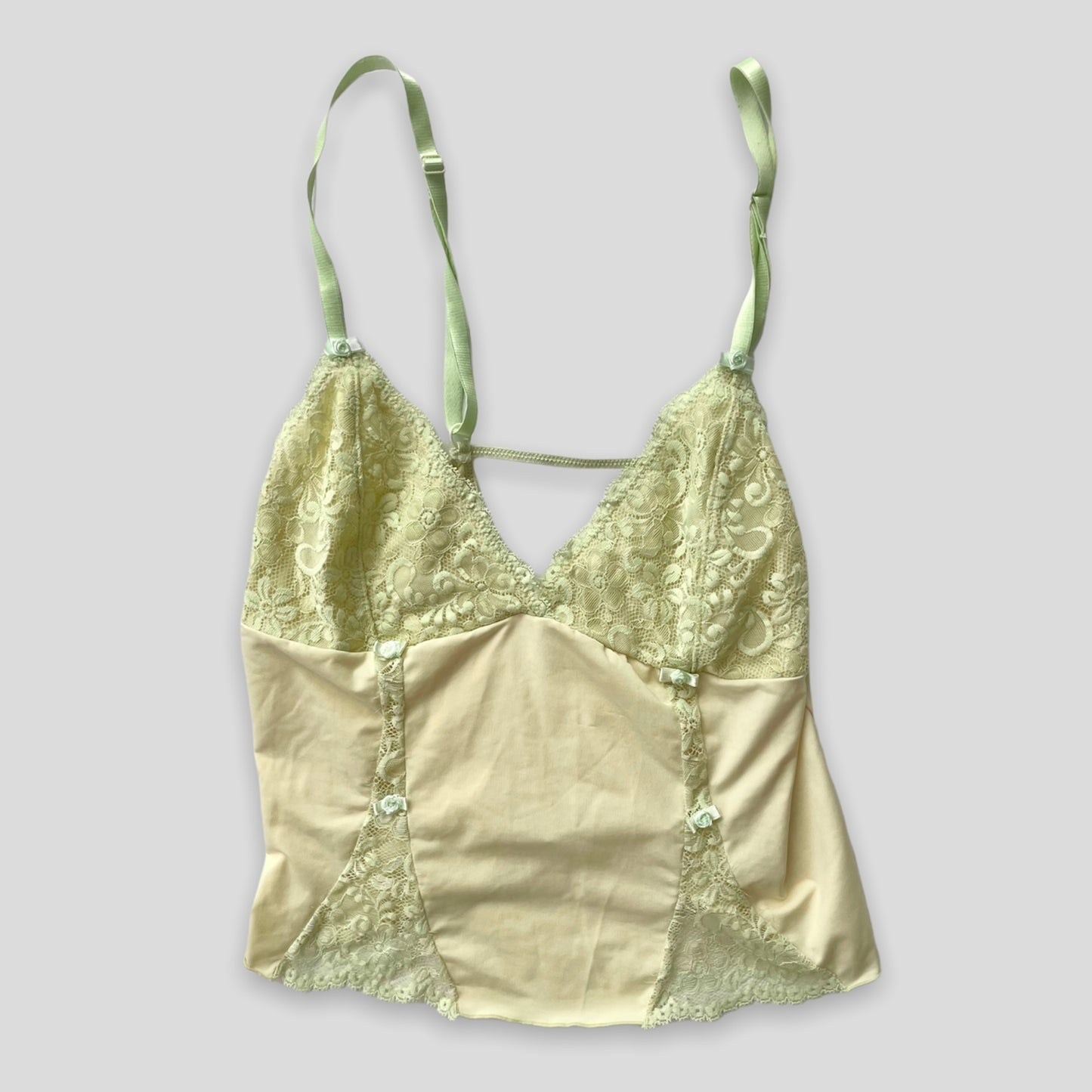 Pastel Green & Yellow Lace Cami