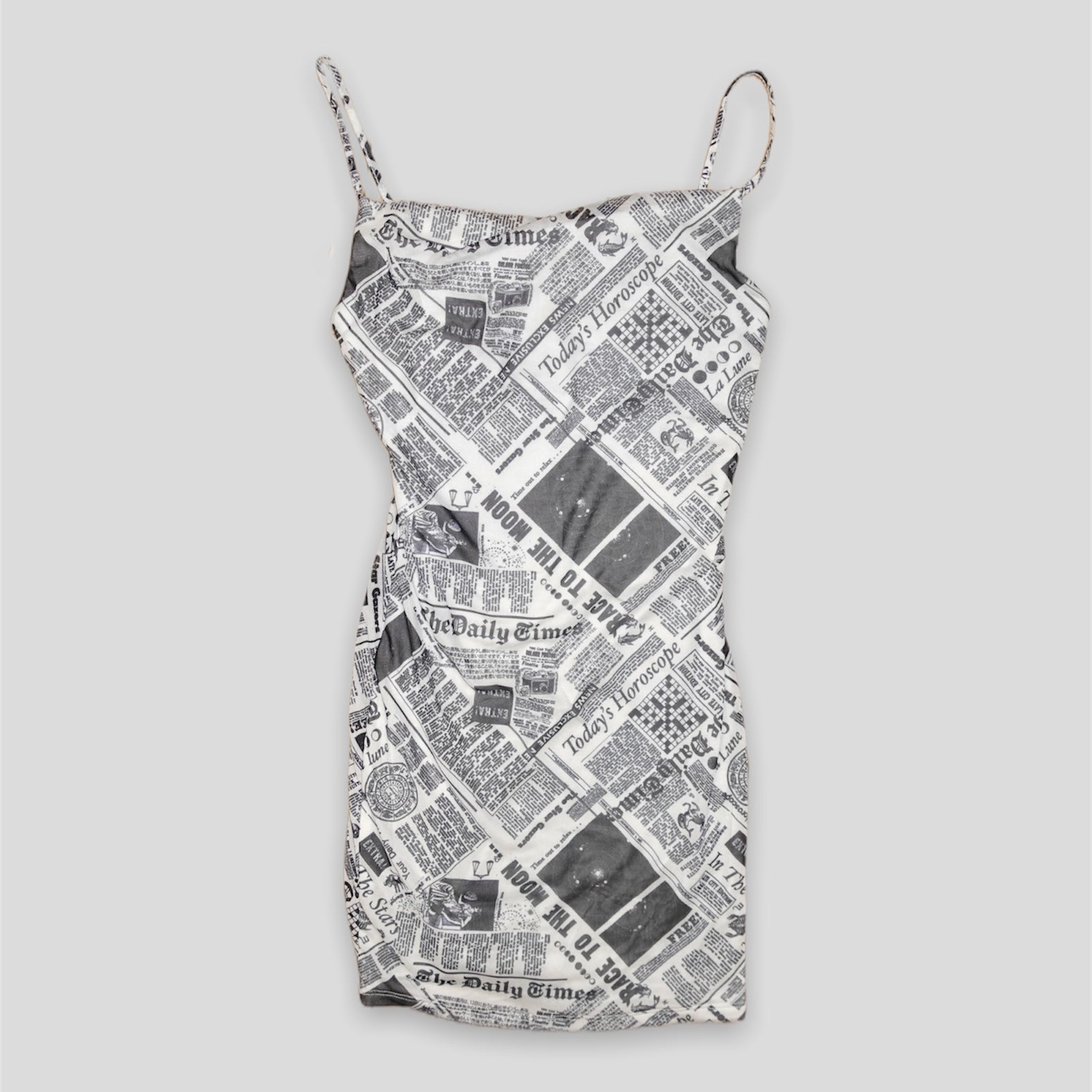 Newspaper Print Dress - Zoehify 