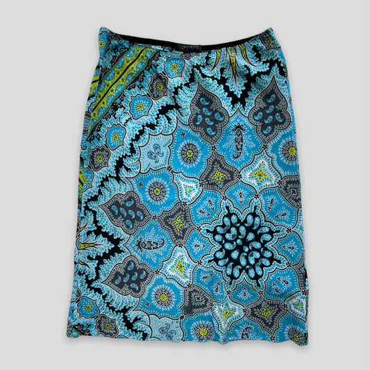 Blue Paisley Midi Skirt - Zoehify
