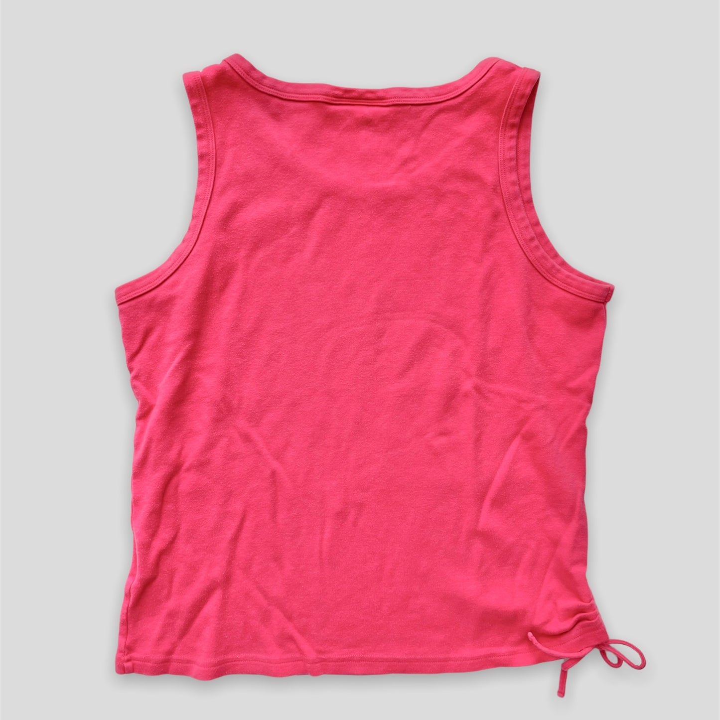 Pink Butterfly Ruched Tank Top