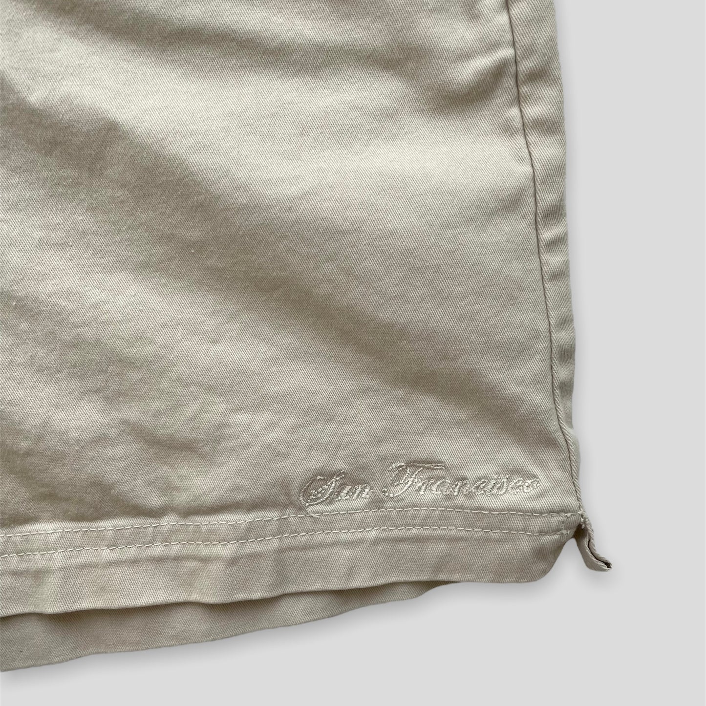 Beige Chino Mid-Rise Khaki Shorts -Medium