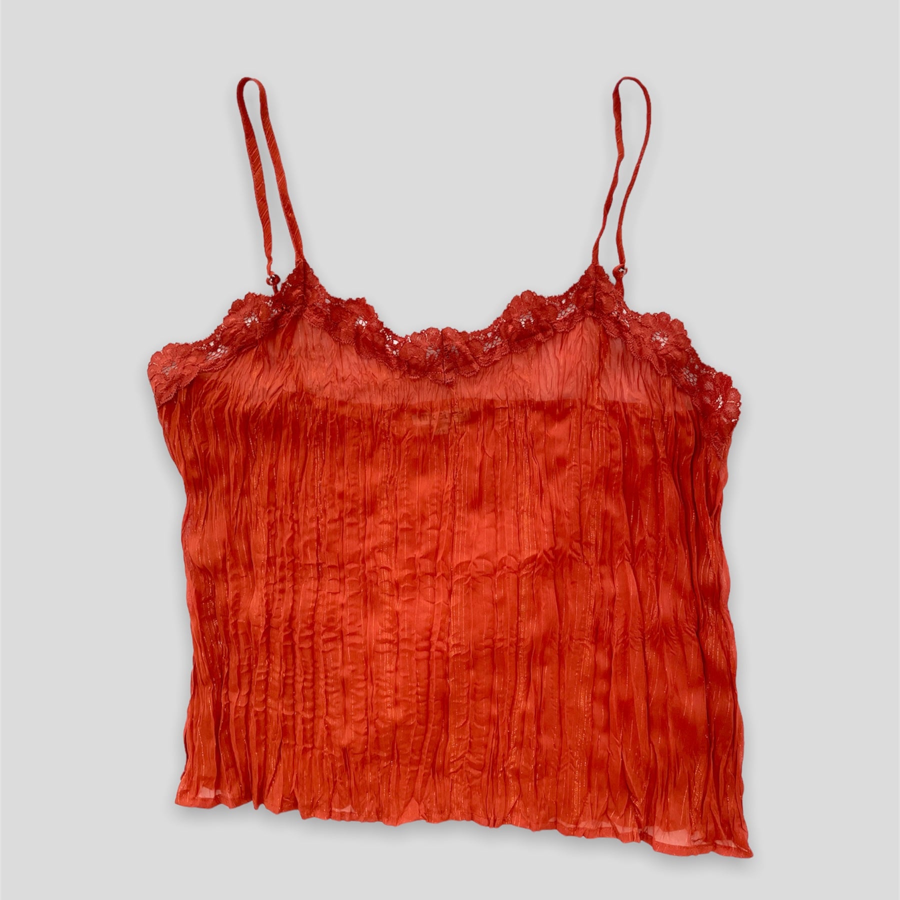 Burnt Orange Pleated Cami Top - Zoehify 