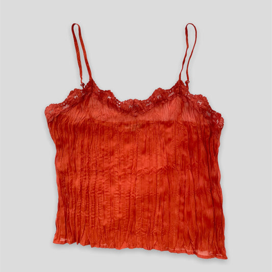 Burnt Orange Pleated Cami Top - Zoehify