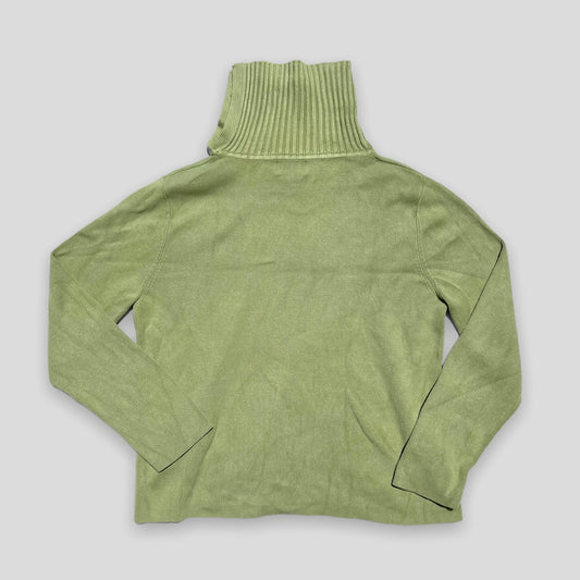 Green Embroidered Turtleneck - Zoehify 