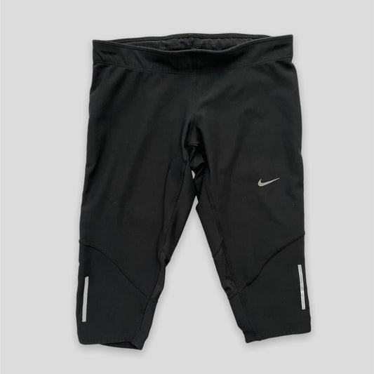 Nike Running Black 3/4 Length Capri Leggings - Small