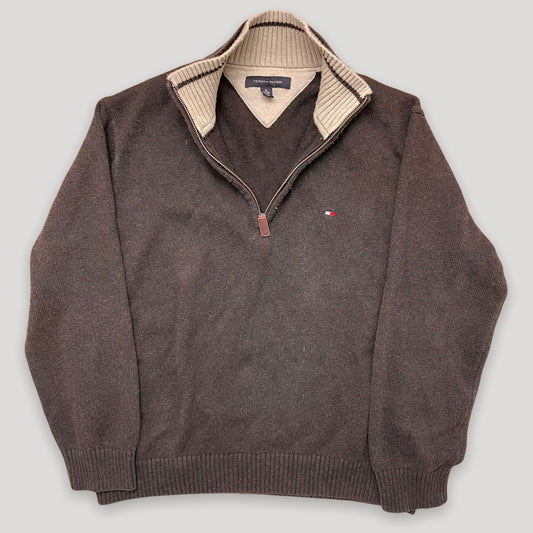 Brown Tommy Hilfiger Quarter Zip - Zoehify 