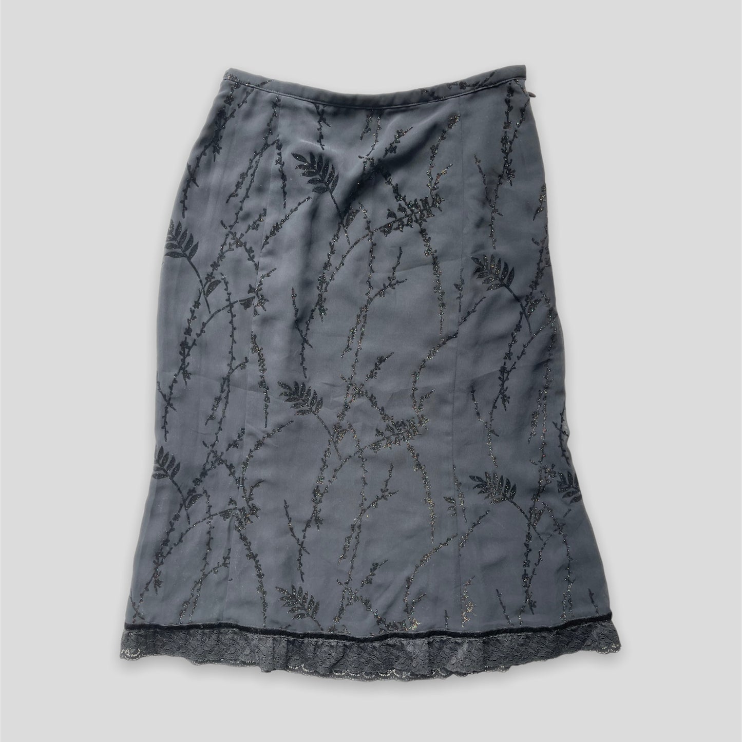 Black Midi Slip Skirt