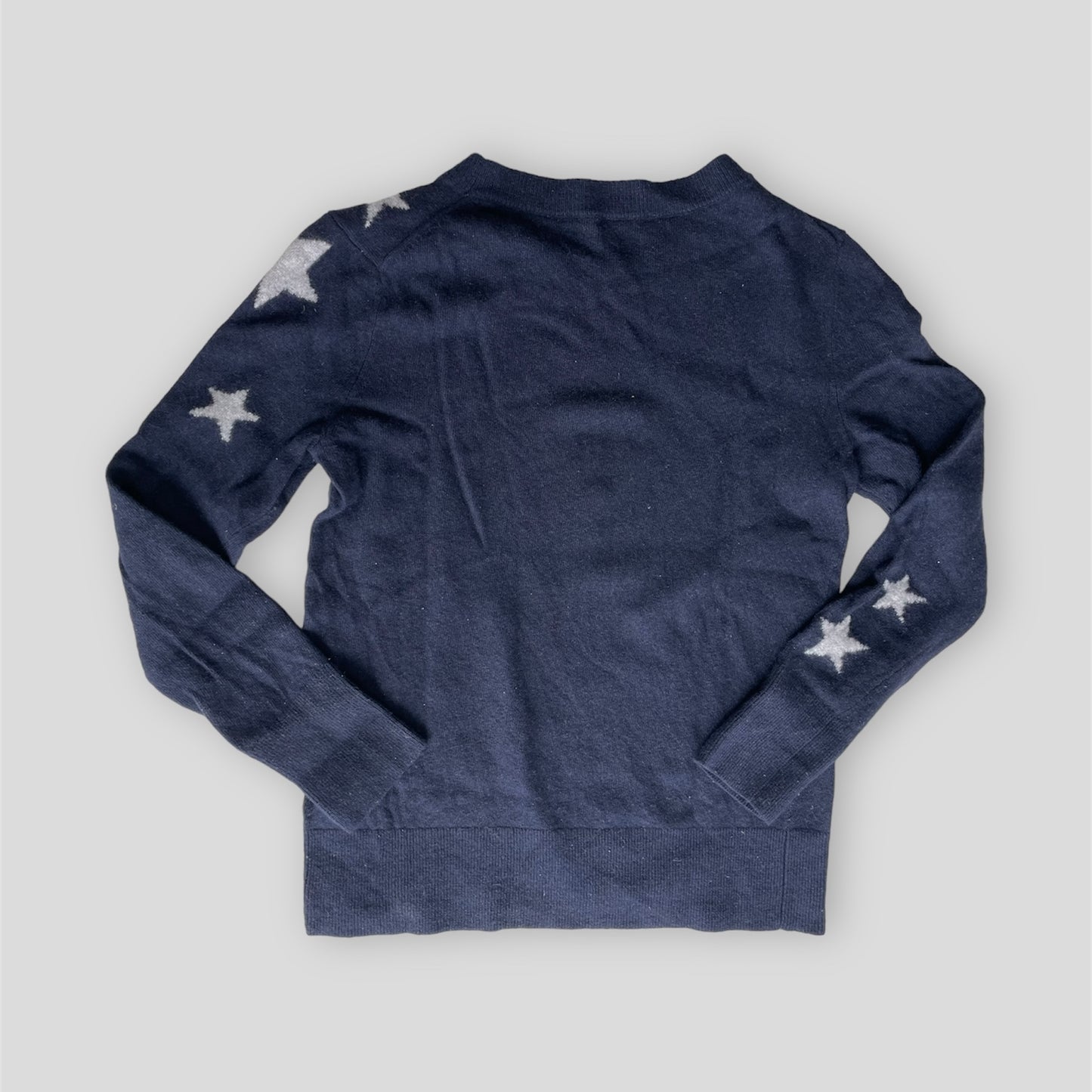 Banana Republic Navy Merino Wool Star Print Crewneck Jumper - X-Small