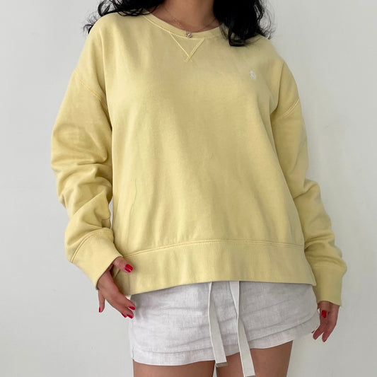 Polo Ralph Lauren Yellow V-Notch Wide Fit Crewneck Sweatshirt