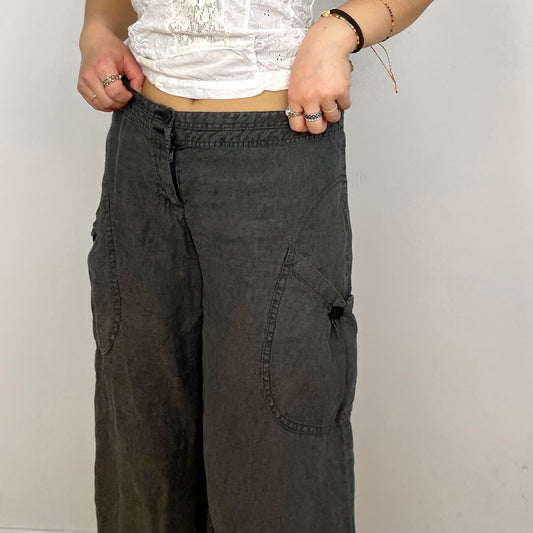 Ash Grey Linen Cargoes - Zoehify