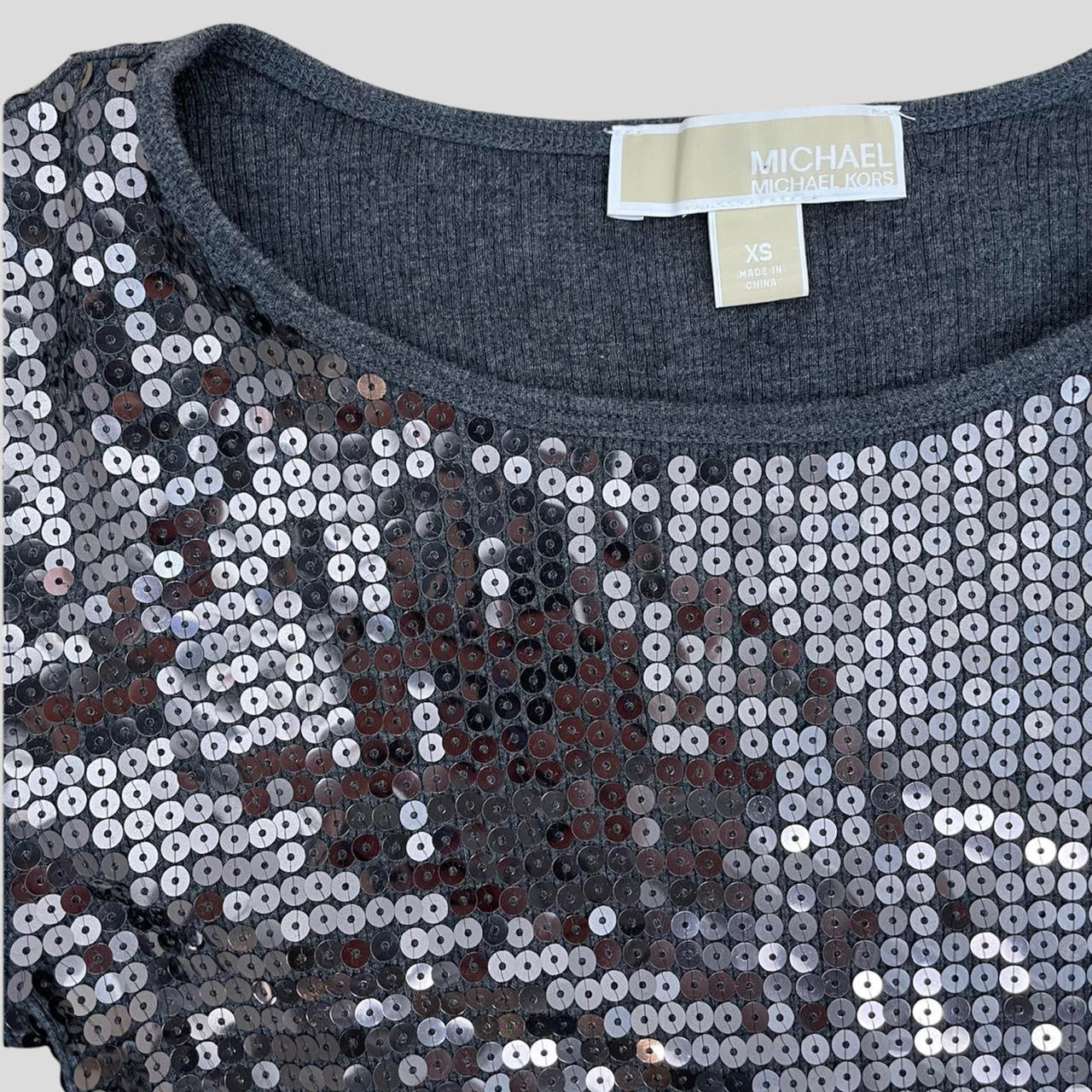 Michael Kors Grey Sequinned Top - Zoehify 