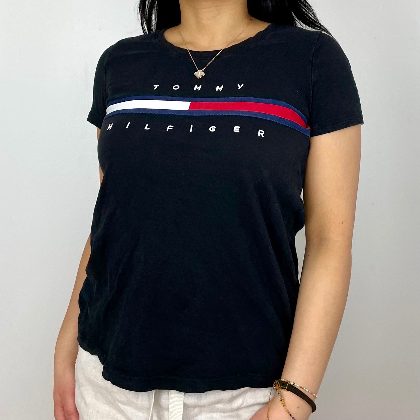 Black Tommy Hilfiger Short Sleeved Tee - Zoehify 