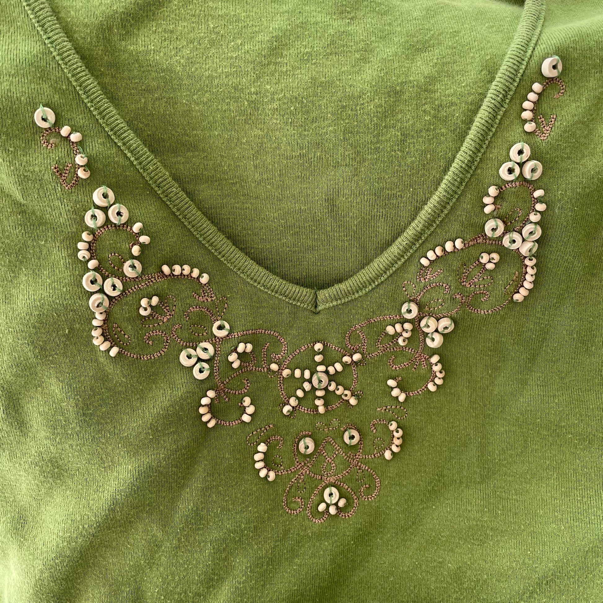 Green Beaded Vest Top - Zoehify 