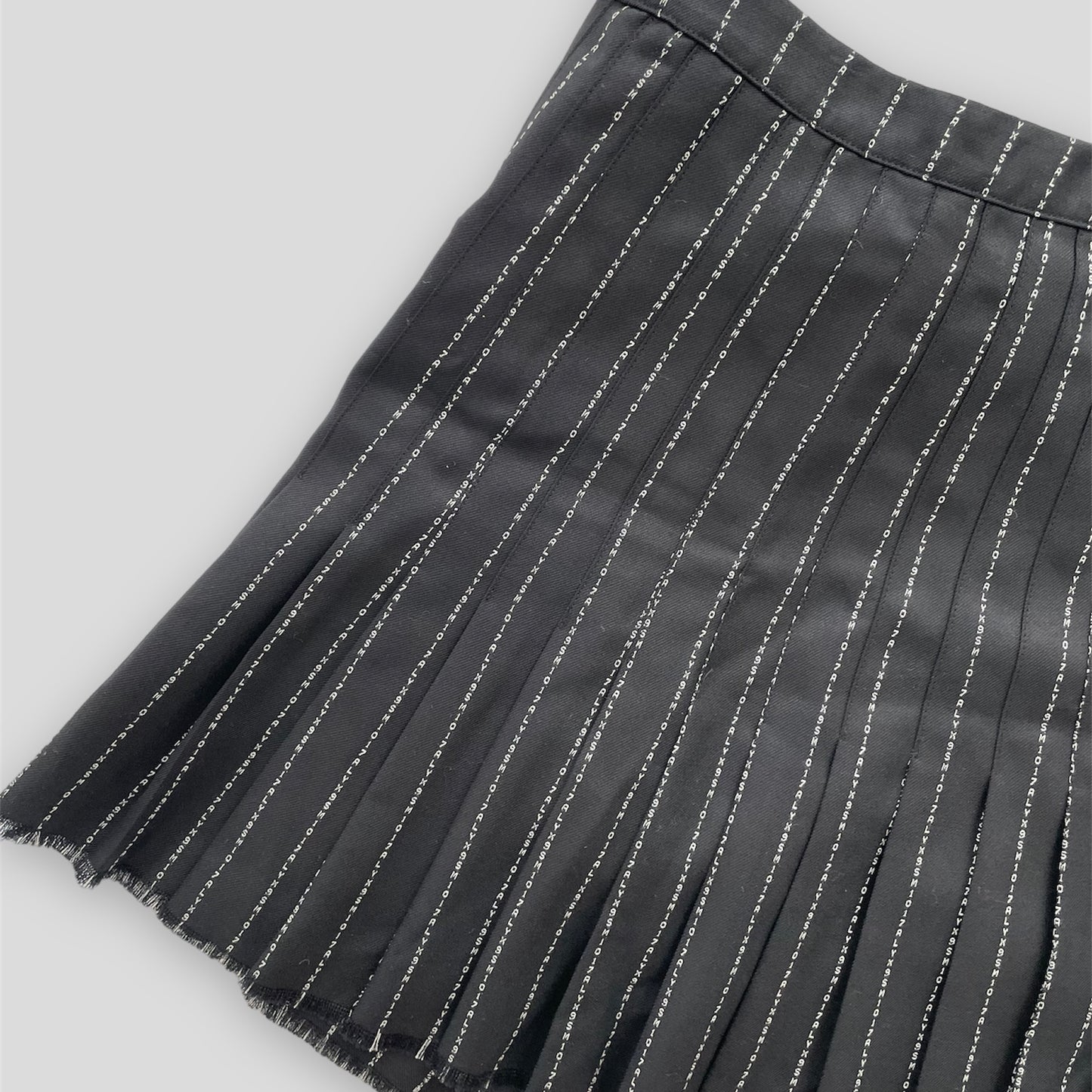 1017 ALYX 9SM Wool & Cashmere Black Pinstripe Buckle Mini Skirt - W26