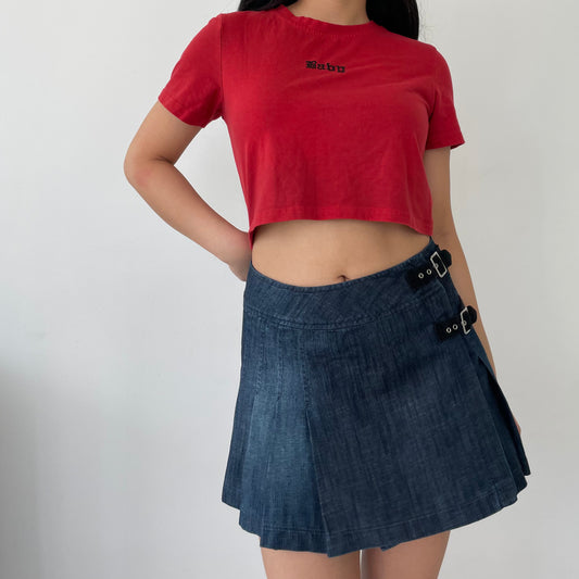 Red ‘Baby’ Cropped Tee - Small