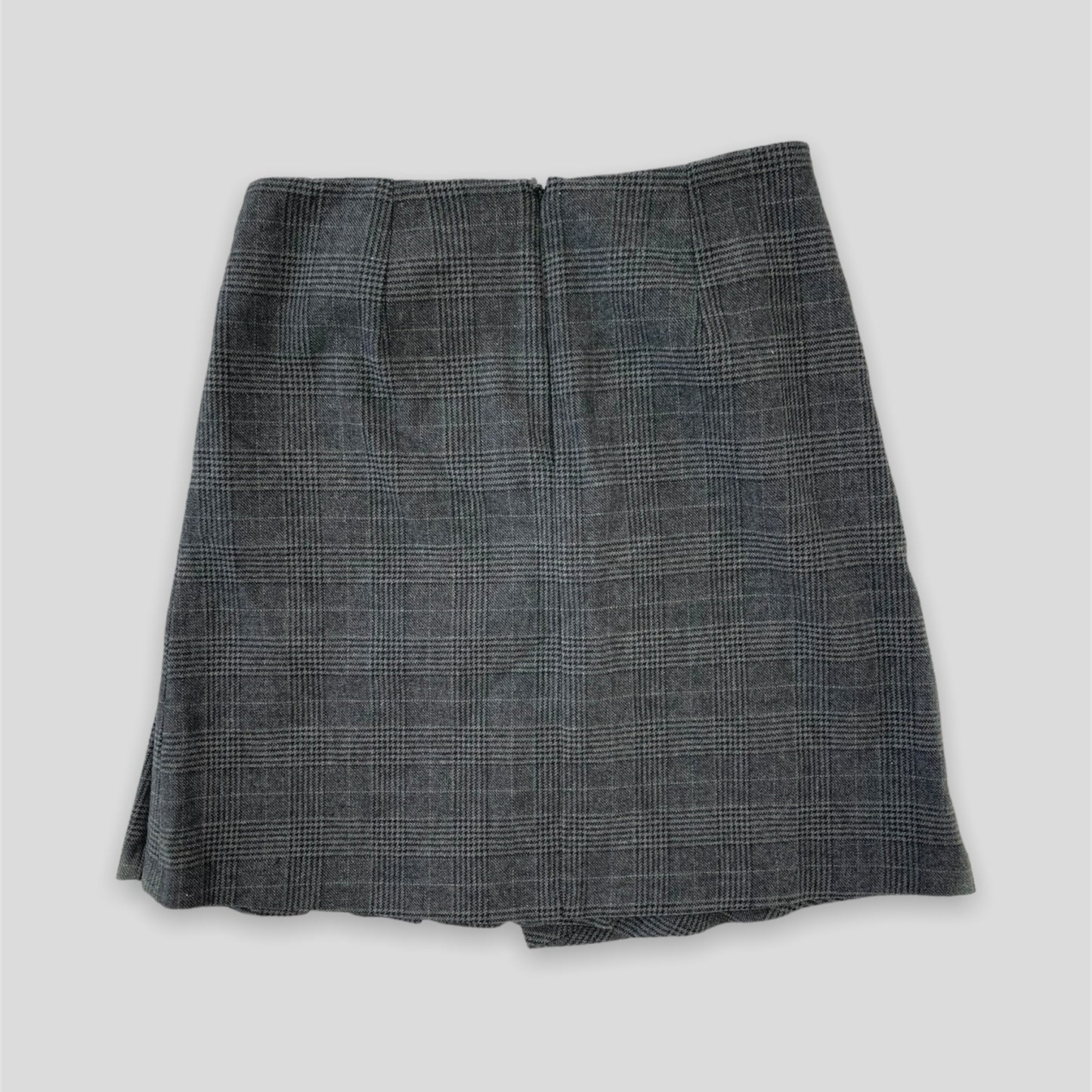 Maje Grey Houndstooth Pleated Mini Skirt - X-Small