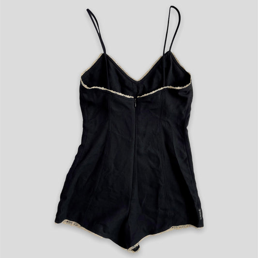 Vintage SiminT S.P.A. 1990s Black Armani Jeans Romper - Zoehify 