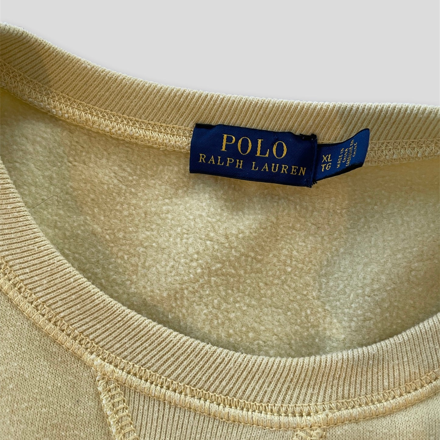 Polo Ralph Lauren Yellow V-Notch Wide Fit Crewneck Sweatshirt