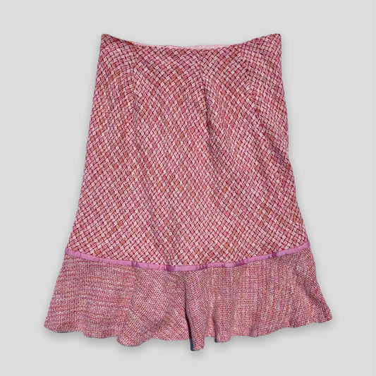 Pink Checked Tweed Skirt - Zoehify