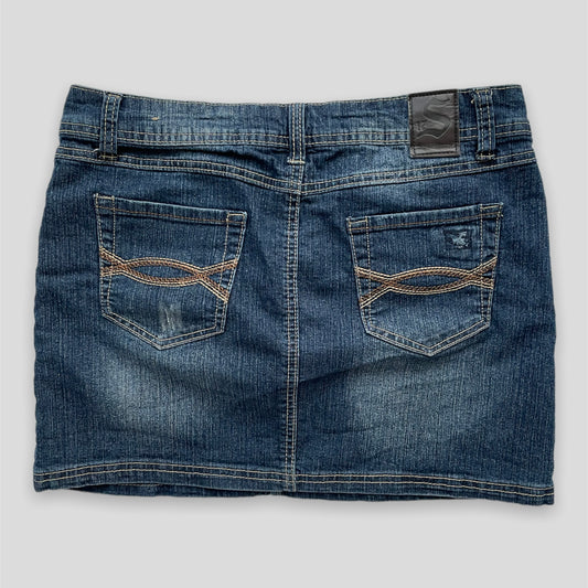 Indigo Denim Mini Skirt - Zoehify 