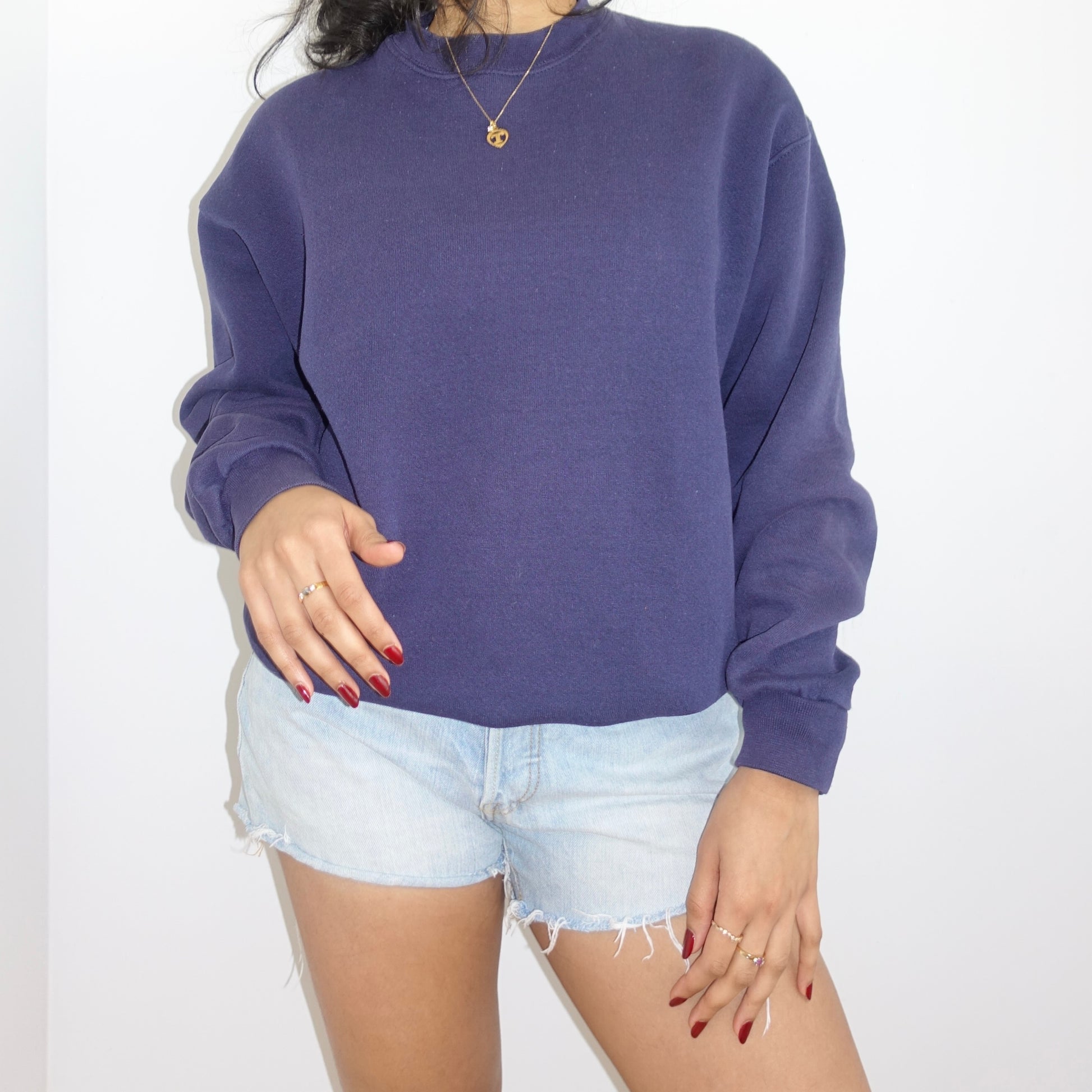 Navy Crew Neck Sweatshirt - Zoehify 