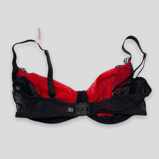 Black and Red Balconette Bra - Zoehify