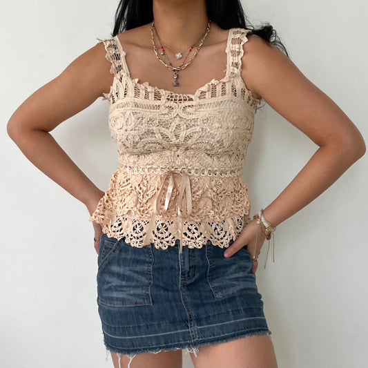 Vintage Niccolo Cheraine Blush Pink Lace Cami Top