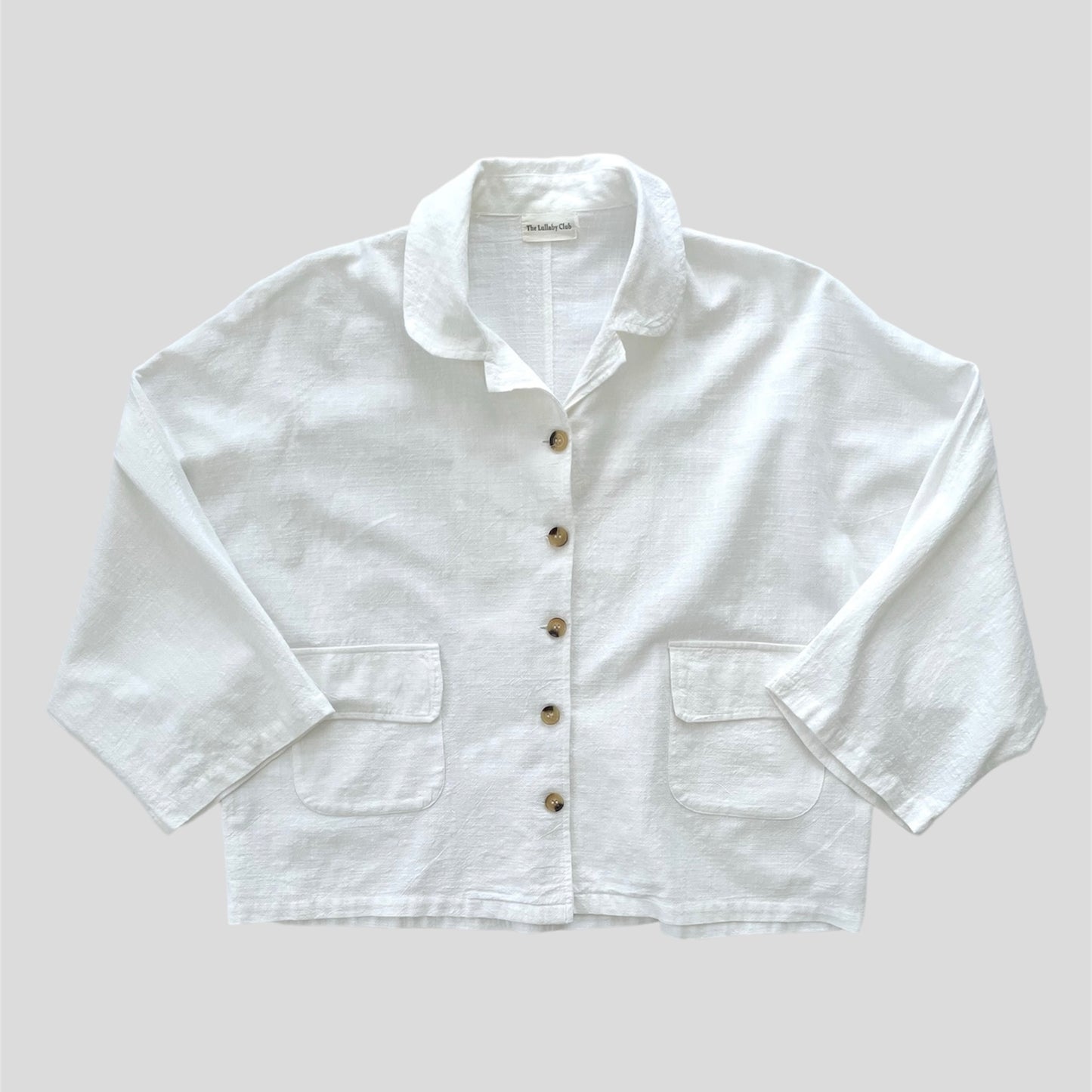 The Lullaby Club White Lounge Linen Shirt - Small/Medium