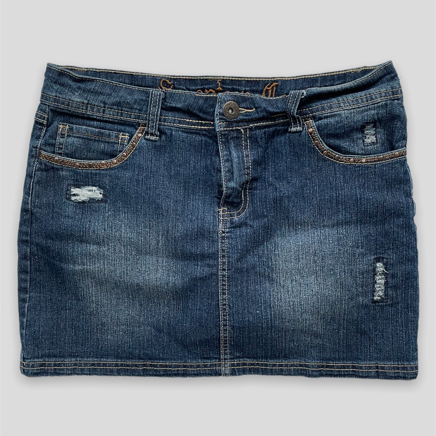 Indigo Denim Mini Skirt - Zoehify 