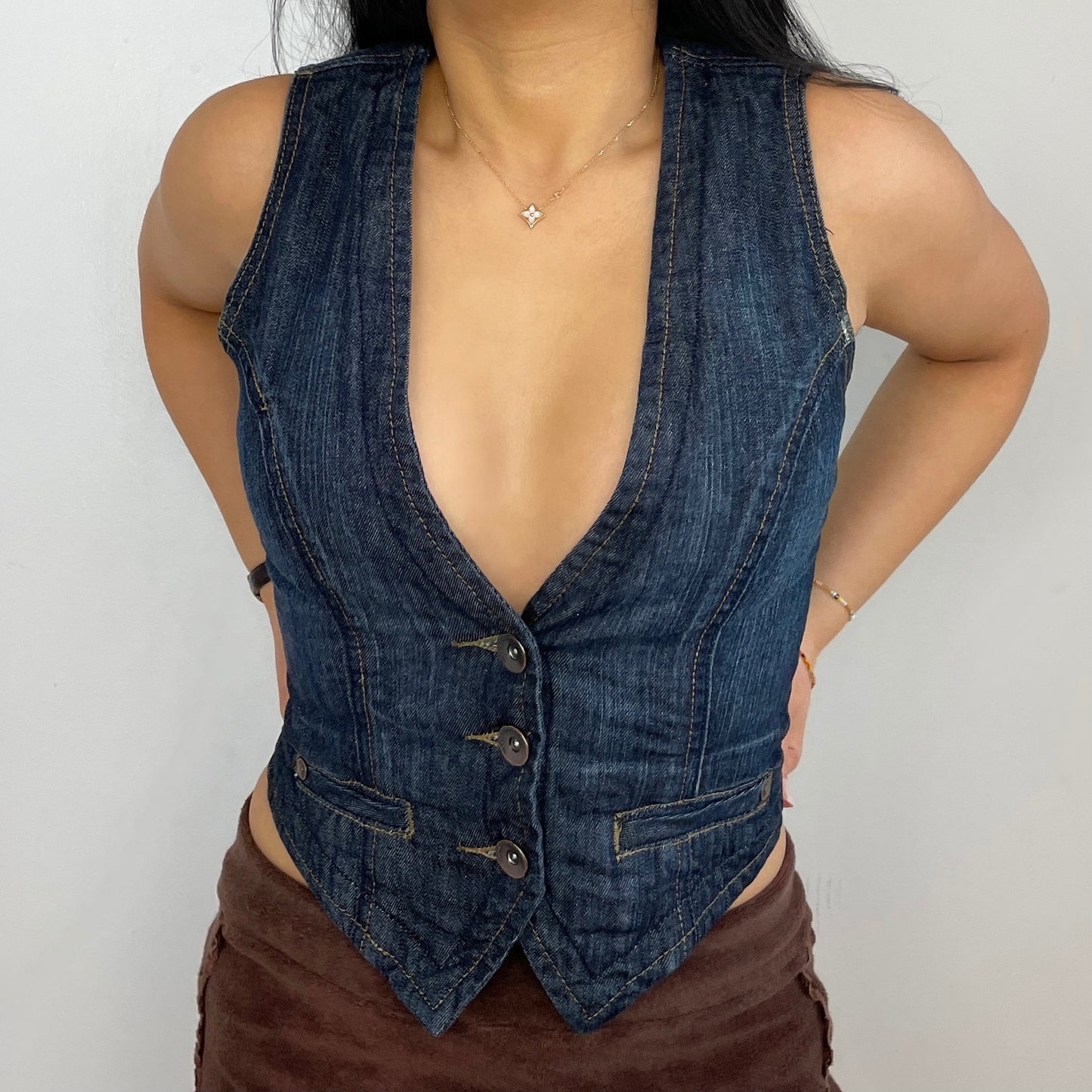 Denim Vest Top