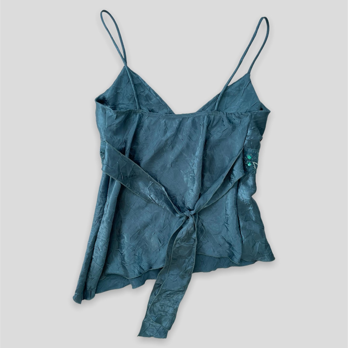 Y2K Style Blue Satin Cami Top - Zoehify 