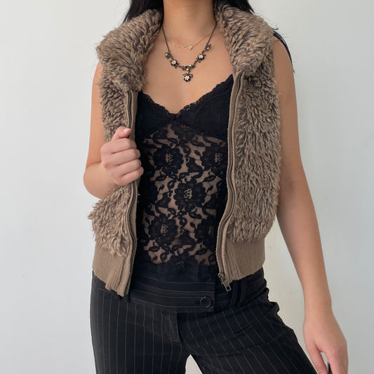 Arizona Jean Co. Brown Faux Fur Vest - Small