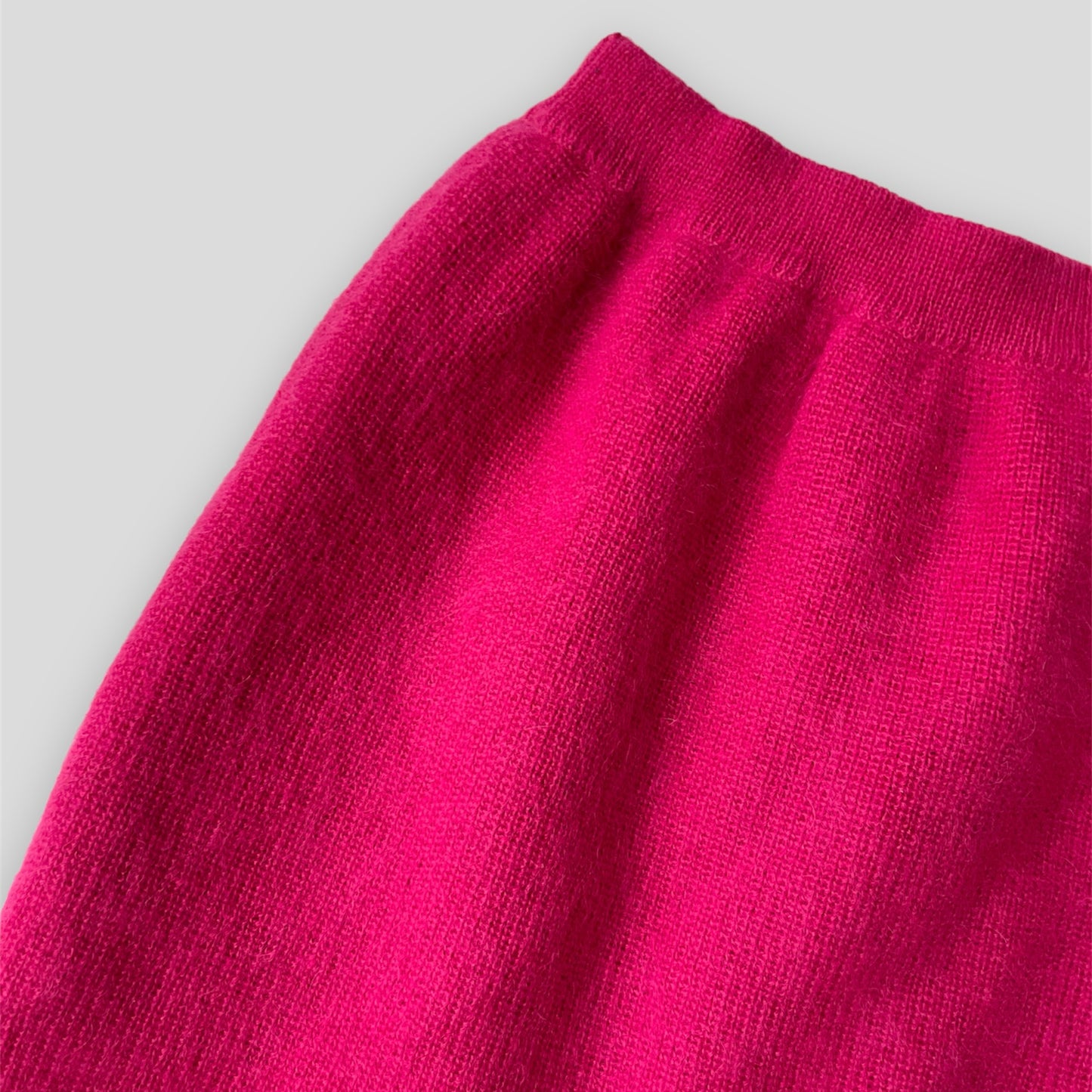 Vintage 1990s Yves Saint Laurent Hot Pink Mohair, Silk, and Wool Midi Skirt - X-Small