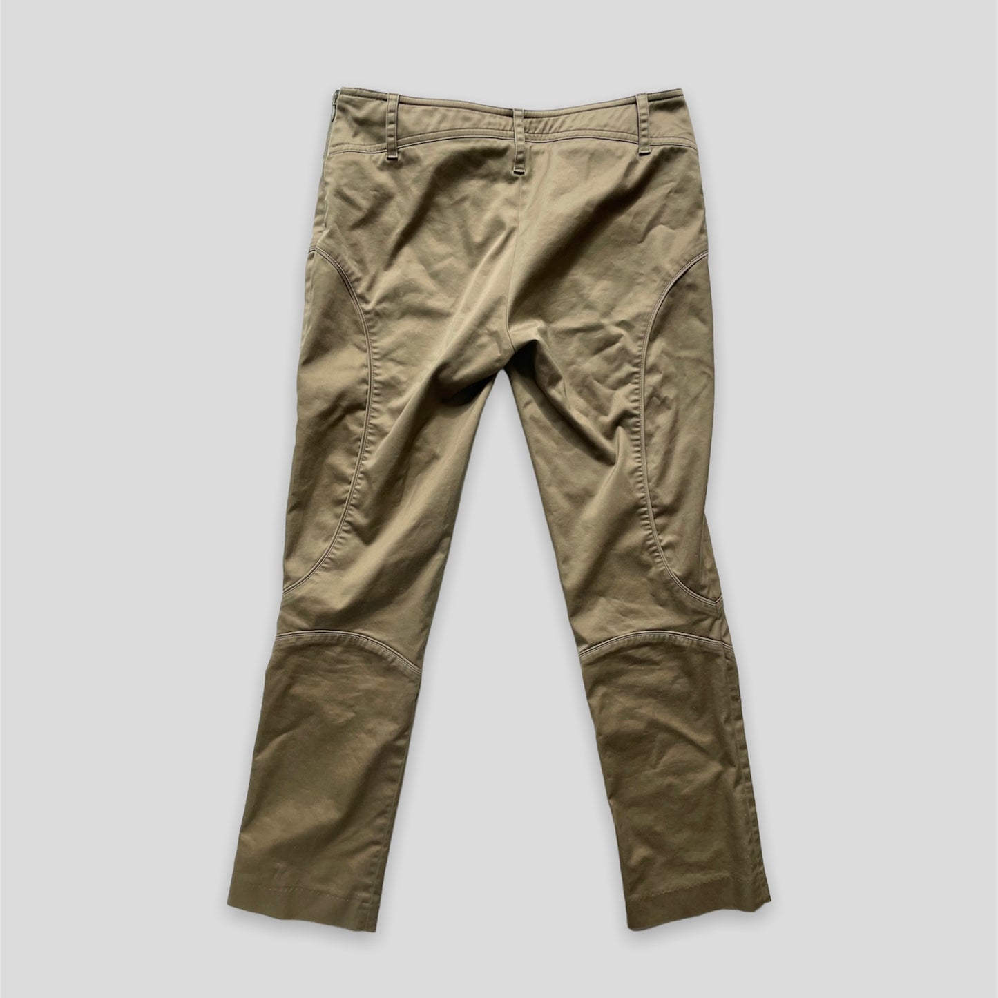 Gucci Khaki Sateen Mid Rise Riding Pants - X-Small/Small – Zoehify