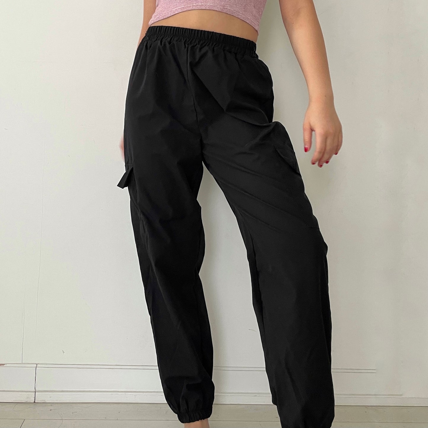 Black Cargo Pants - Small