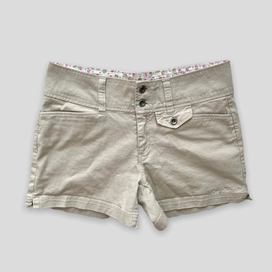 Beige Chino Mid-Rise Khaki Shorts -Medium