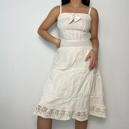 Vintage TEDDY S.P.A. Broderie Anglaise Cream Dress - X-Small