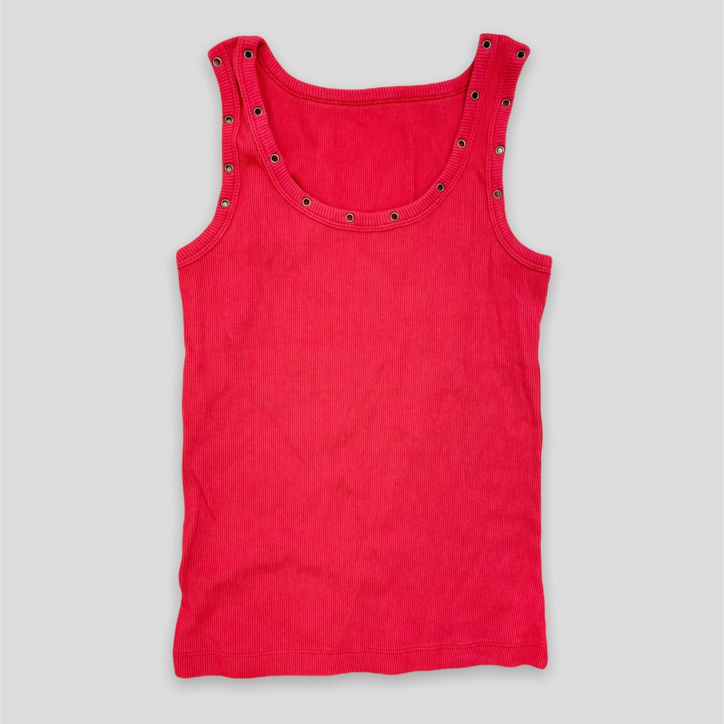 Red Eyelet Tank Top - Zoehify 