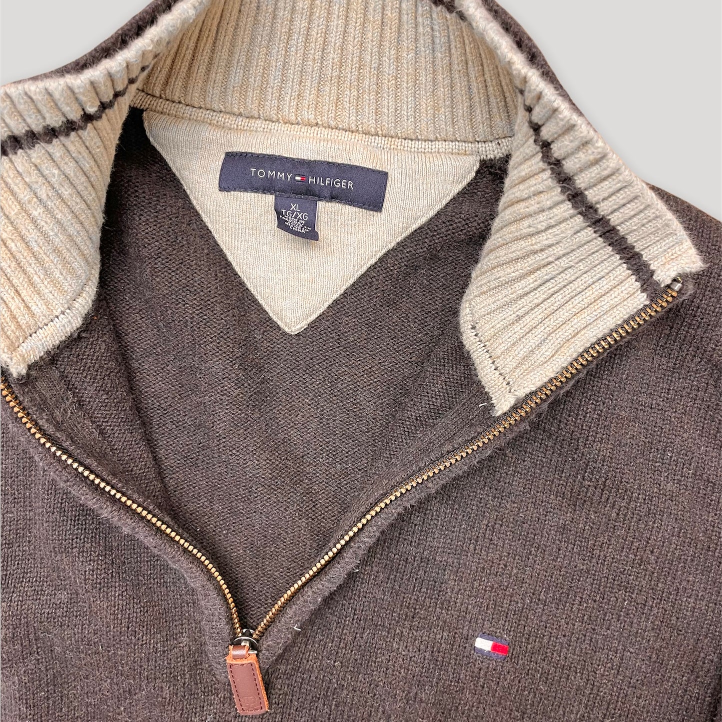 Brown Tommy Hilfiger Quarter Zip - Zoehify 