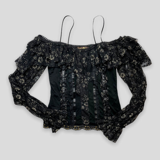 Witchy Black Lace Off Shoulder Top - Zoehify 