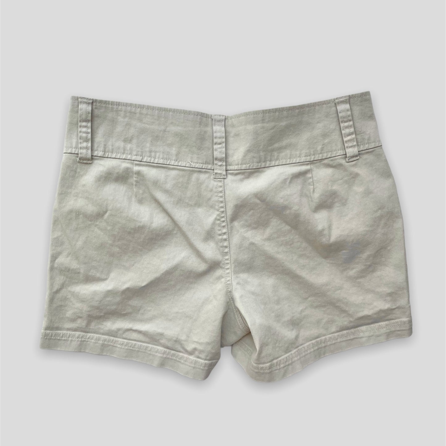 Beige Chino Mid-Rise Khaki Shorts -Medium