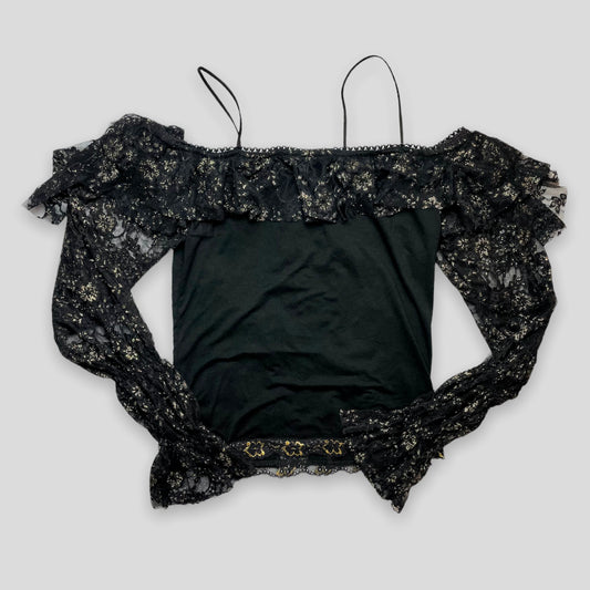 Witchy Black Lace Off Shoulder Top - Zoehify 