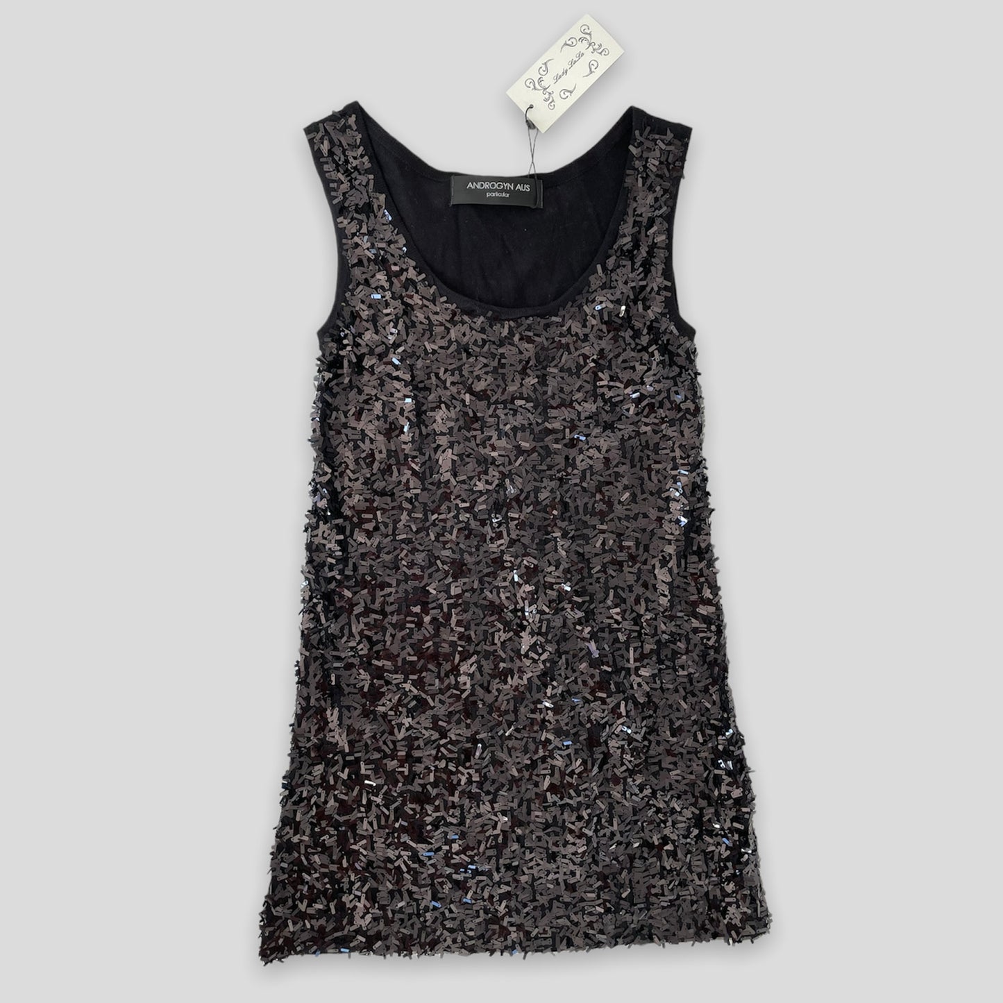 Early 2000s Black Sequin Mini Dress - Small