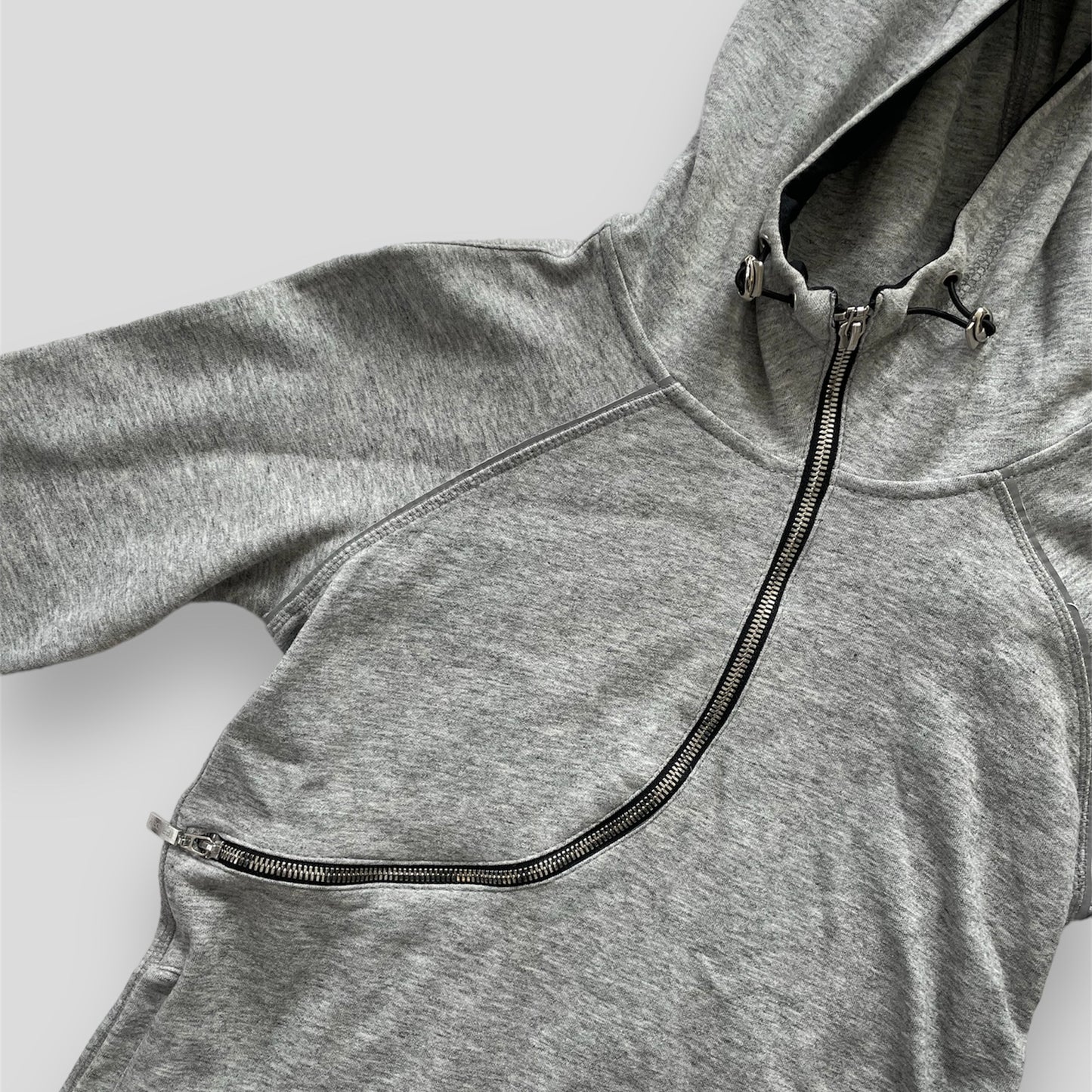 Freddy Curve Grey Asymmetrical Zip Hoodie