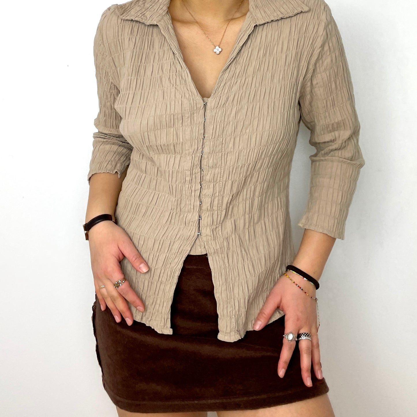 Beige Button Up - Zoehify 