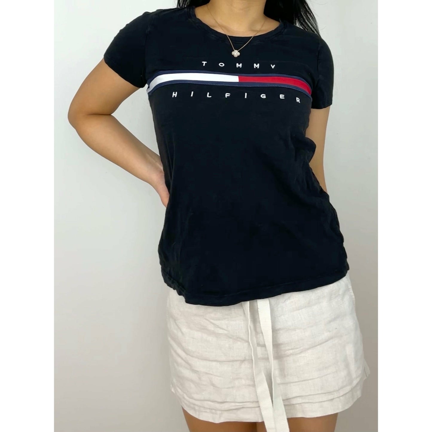 Black Tommy Hilfiger Short Sleeved Tee - Zoehify 