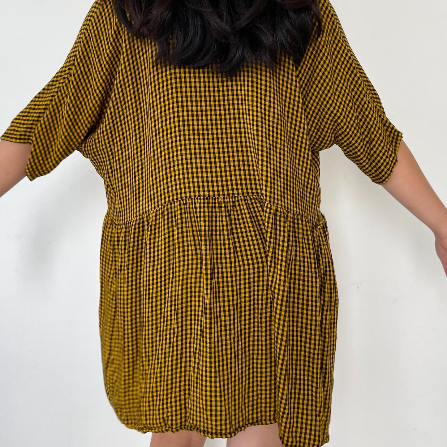 Yellow Zara Gingham Babydoll Tunic - Zoehify 