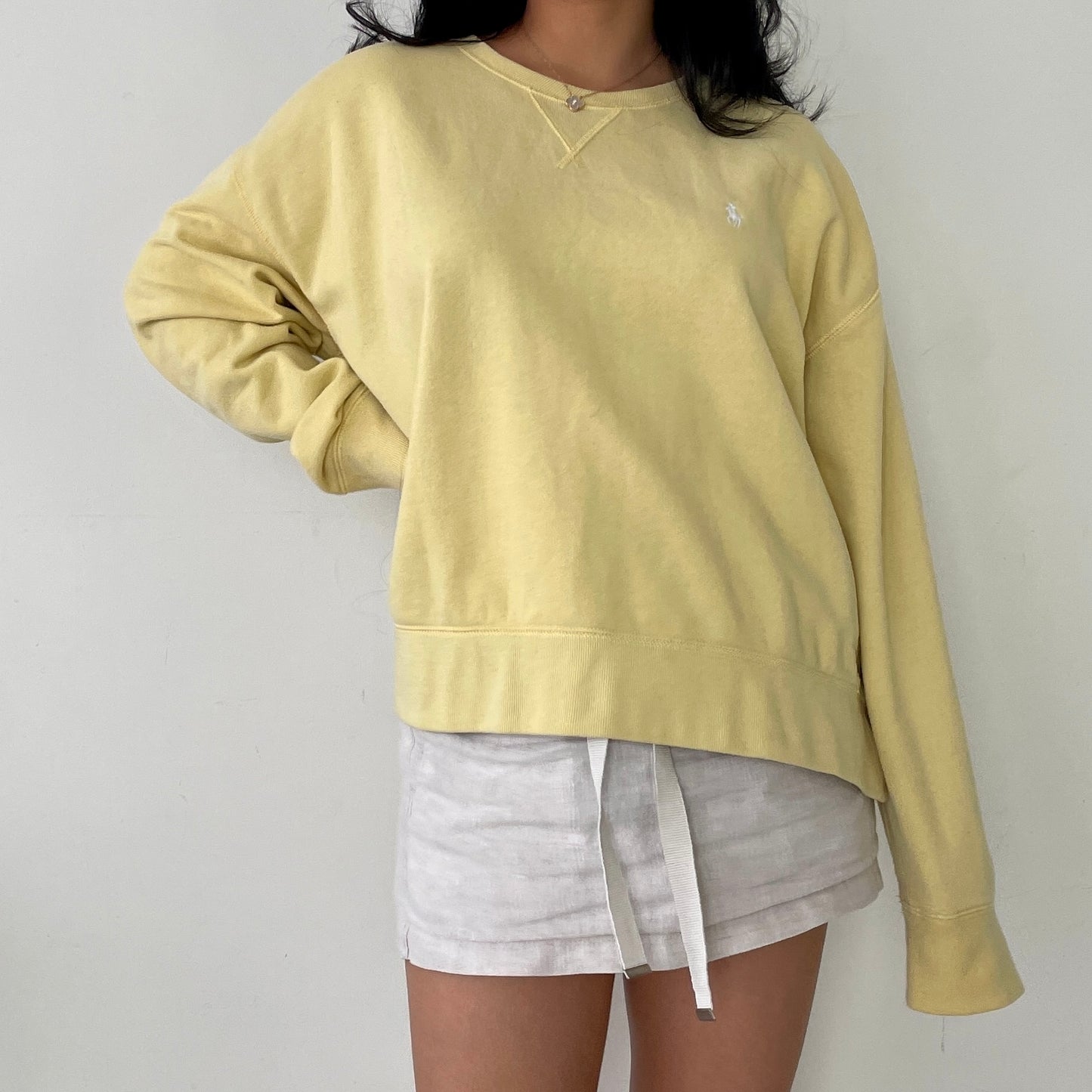 Polo Ralph Lauren Yellow V-Notch Wide Fit Crewneck Sweatshirt