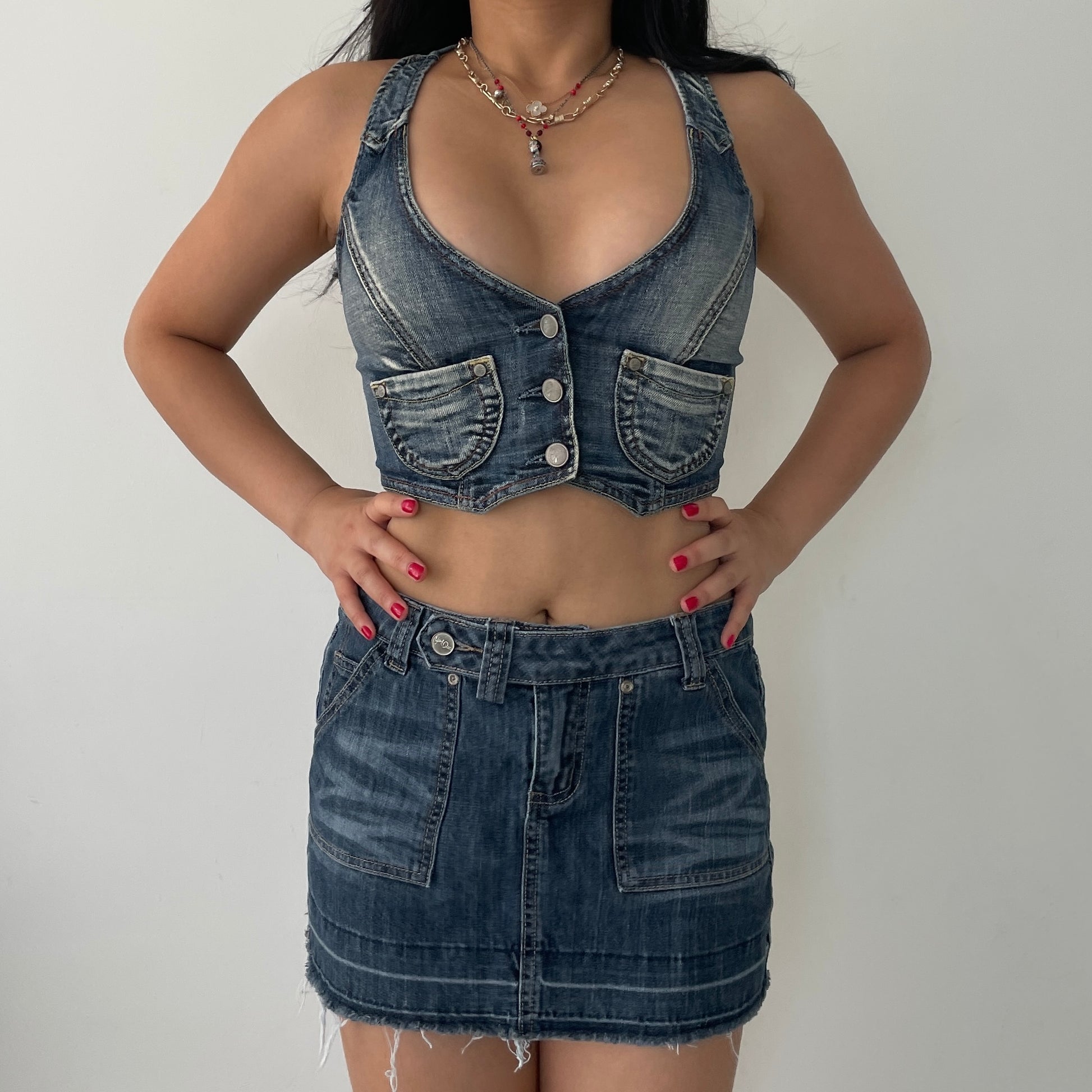 Guess Double Pocket Denim Vest - Zoehify 